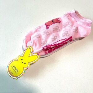 💜 PEEPS NWT, 2 Pairs, Easter Pink Bunny Ankle Socks